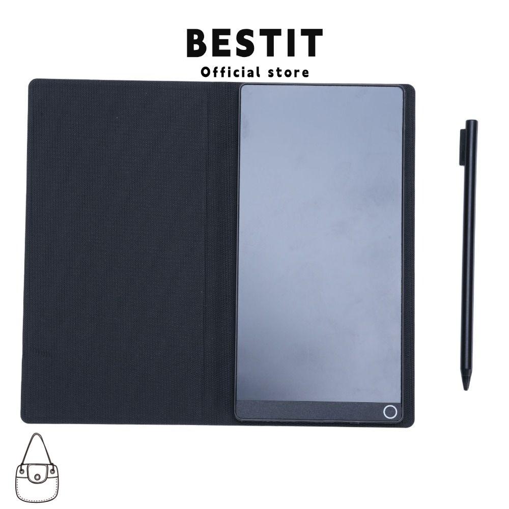 BESTIT แท็บเล็ตเขียน LCD, ปากกาแขวนหนัง Digital Notepad, Erasable 6.5 นิ้วเต็มหน้าจอแบบพกพาออกแบบแผ่