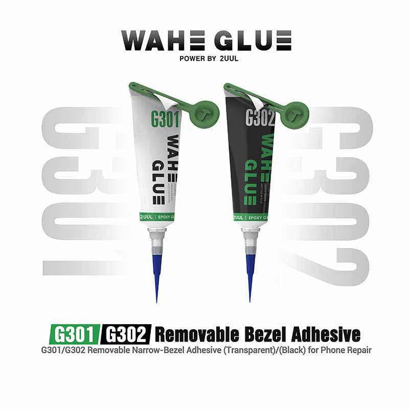 2UUL G301/G302 WAHE ที่ถอดออกได้แคบ Bezel กาว 50ml กาวสีดําโปร่งใสสําหรับซ่อมโทรศัพท์