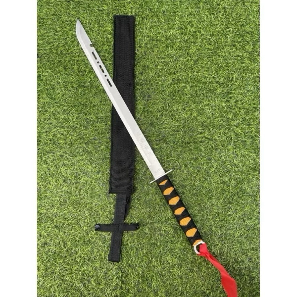 มีดดาบชามูไร SAMURAI 70 cm. (ของแท้ 100%)ใบสแตนเลสหนา 2.4มิลใบเจาะพอดสวยงาม ยามรวมด้าม70เซนติเมตร KTV