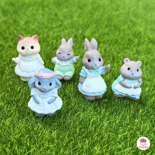 กระต่ายเรโทร [ เซต 5 ชิ้น ] ตุ๊กตาจิ๋ว โมเดลจิ๋ว แต่งสวน ตุ๊กตาแต่งสวนจิ๋ว ตุ๊กตาจัดสวนถาด