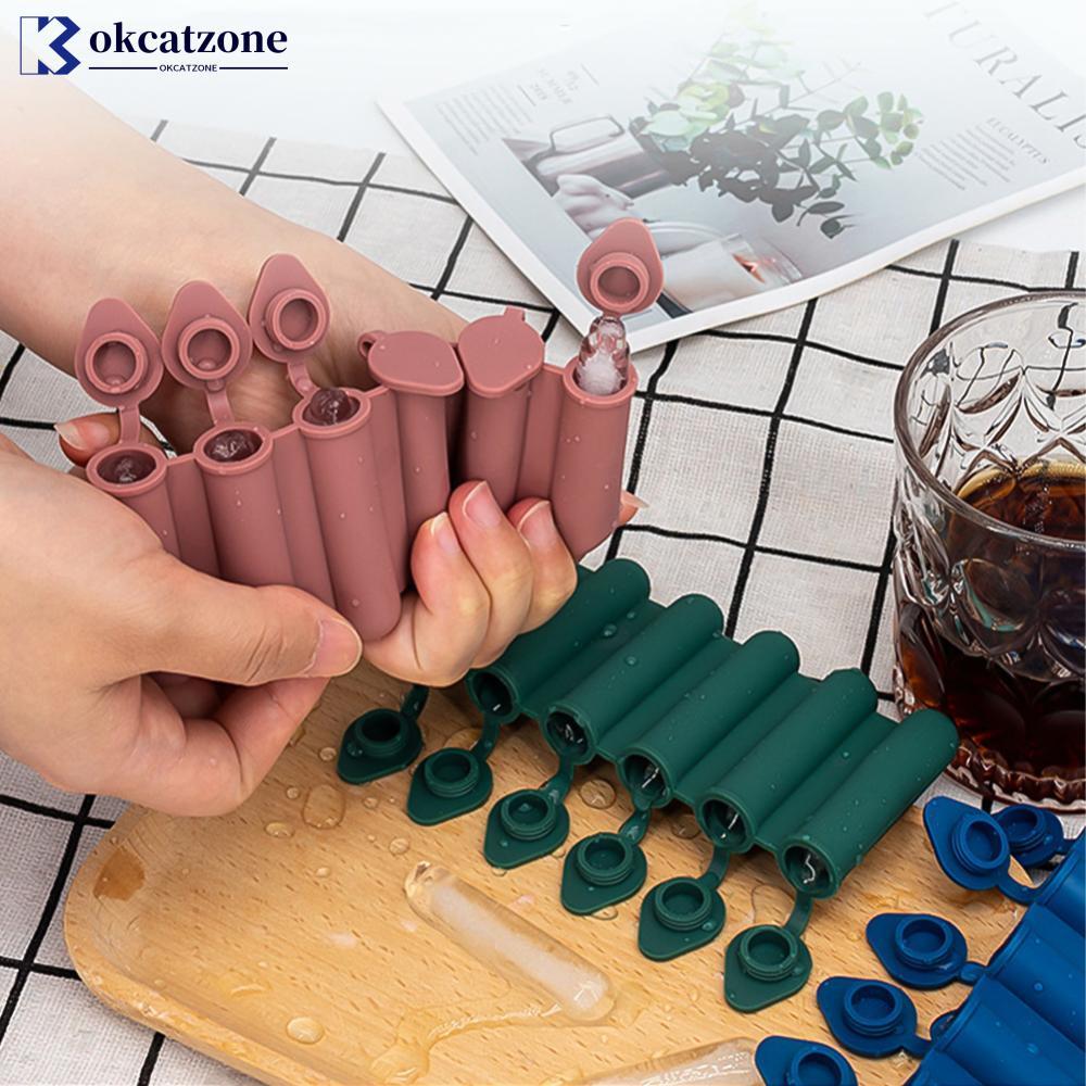 OKCATZONE 6-ตาราง Mini ICE Bar แม่พิมพ์ซิลิโคน ICE Sticks ทํา Mould Tear Resistance สําหรับขวดขนาดเล