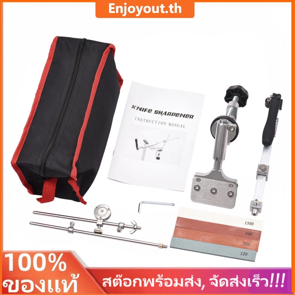 ใหม่ระบบเหลามีด--พร้อมหินลับ4ชุดลับมีดตั้งโต๊ะแบบหนีบ,หมุนได้360องศามุมคงที่คู่มือมีดเหลา180-องศาพลิ