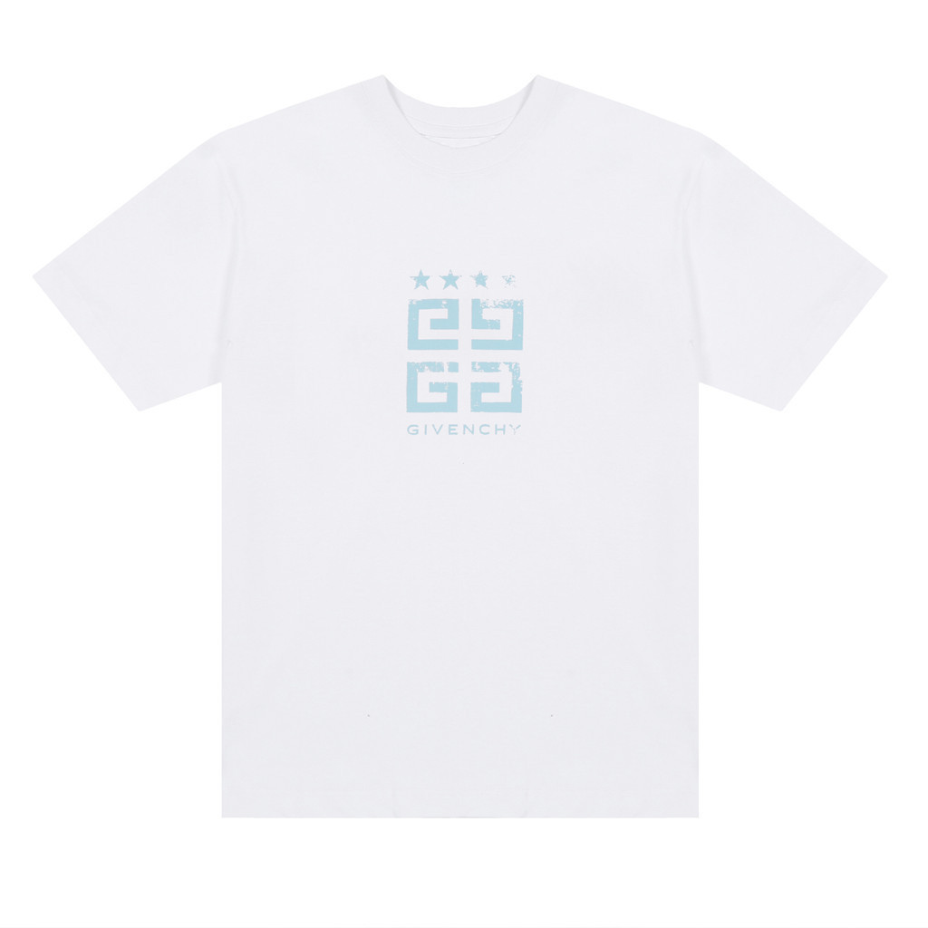 GIVENCHY/GIVENCHY 2026 ต้นฤดูใบไม้ผลิสไตล์ใหม่เสื้อยืดแขนสั้นผู้ชายผู้หญิงคู่สไตล์พิมพ์เสื้อยืด Orig