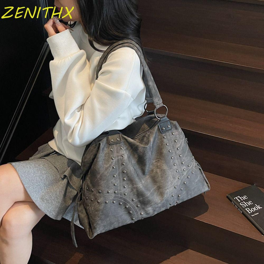 ZENITHX กระเป๋าสะพายหนังPU สไตล์เรโทรอเมริกันและY2K สำหรับใช้กลางแจ้งและแฟชั่น