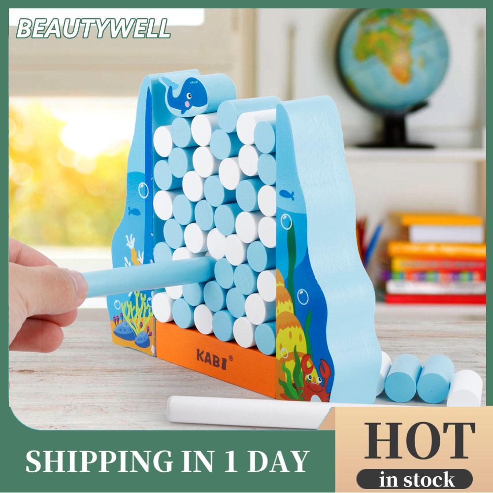 Beautywell เดสก์ท็อปไม้ปลาวาฬ BALANCE Building Block ของเล่นเกมการศึกษาสำหรับเด็ก