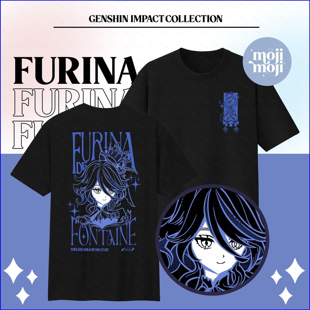 เสื้อยืดแขนสั้นลาย Genshin Impact แบบ Furina สำหรับคนเล่นเกม