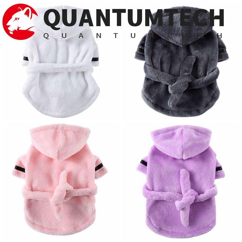QUANTUMTECH ผ้าเช็ดตัวสุนัข Flannel Lint-free อุปกรณ์สําหรับสัตว์เลี้ยงอาบน้ําชุดนอนอาบน้ําชุดนอนสัต