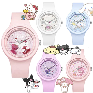 (จัดส่งภายใน 24 ชม.) นาฬิกาข้อมือ KT Cat สไตล์การ์ตูน สำหรับเด็กผู้หญิง สายซิลิโคนนุ่ม