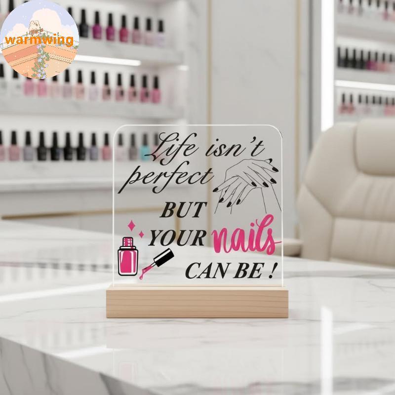 Warmwing เล็บรูปร่างกระดานแสดง Advice Board พร้อมฐานเล็บท่องเที่ยวเล็บปลอมแสดงผู้ถือร้านทําเล็บเคาน์