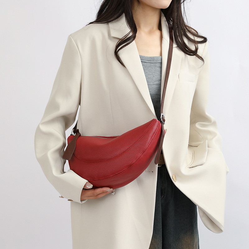 [ANCO] ของแท้หนังหญิงกระเป๋า Niche Messenger กระเป๋าหญิงของแท้หนัง Casual กระเป๋า Dumpling All-Match