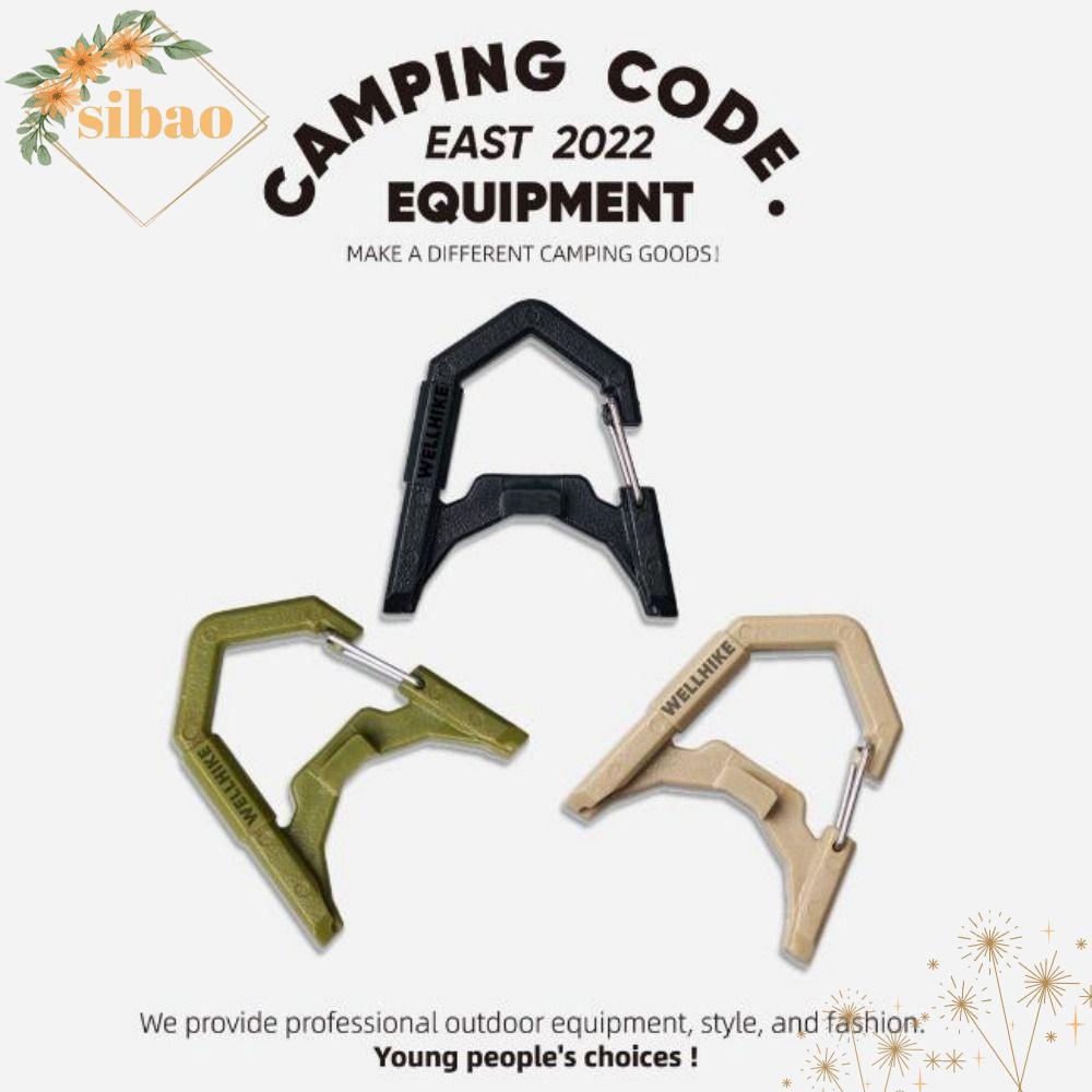 SIBAO เต็นท์ GZ แขวนไฟ, 4 สี 4.5*4 ซม.กลางแจ้ง Camping Hooks, ABS กลางแจ้ง Camping Buckle สําหรับกลา