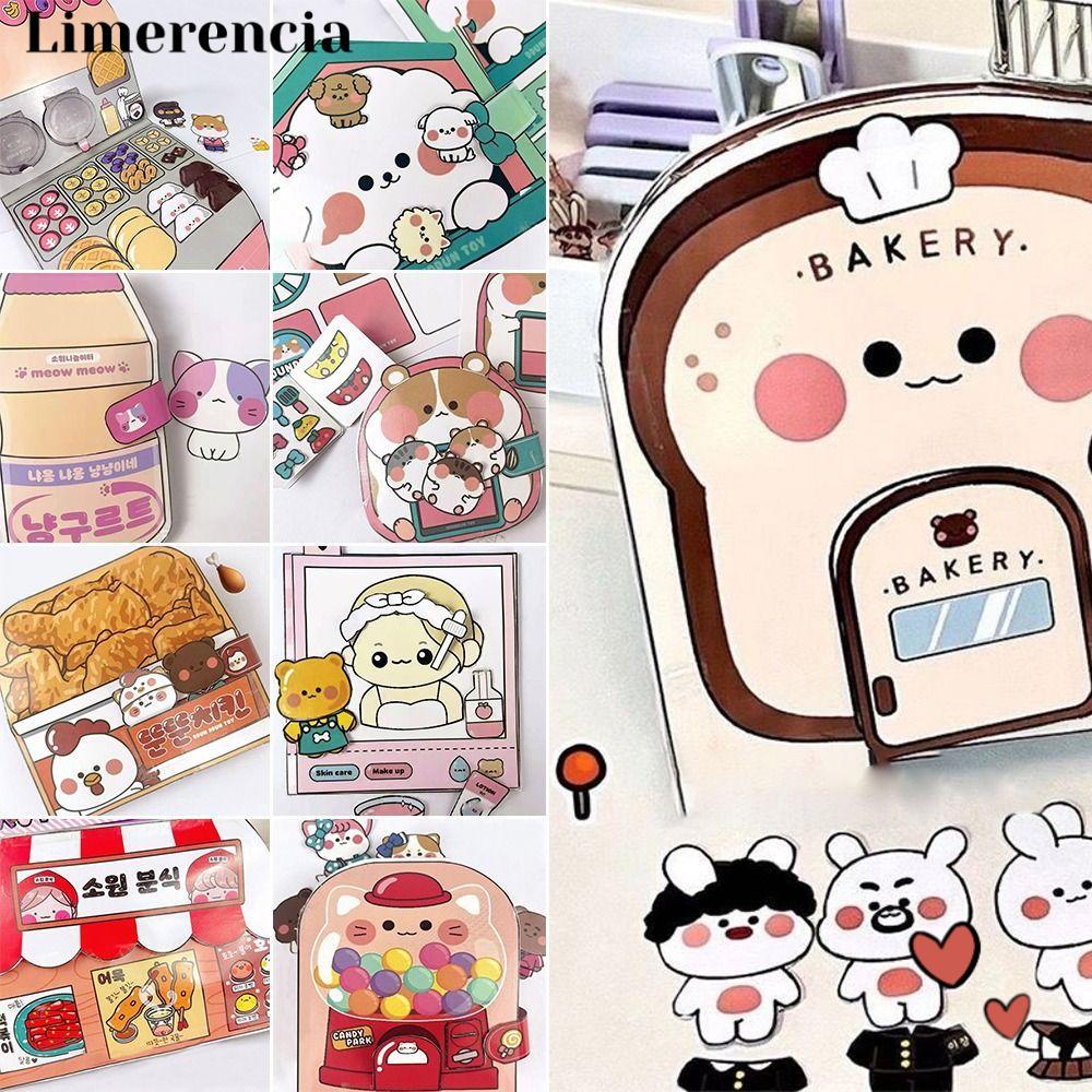 LIMERENCIA Waffle Quiet Book, Paper Bread Cartoon Busy Book, Cute Fried Chicken Colourful Handmade T