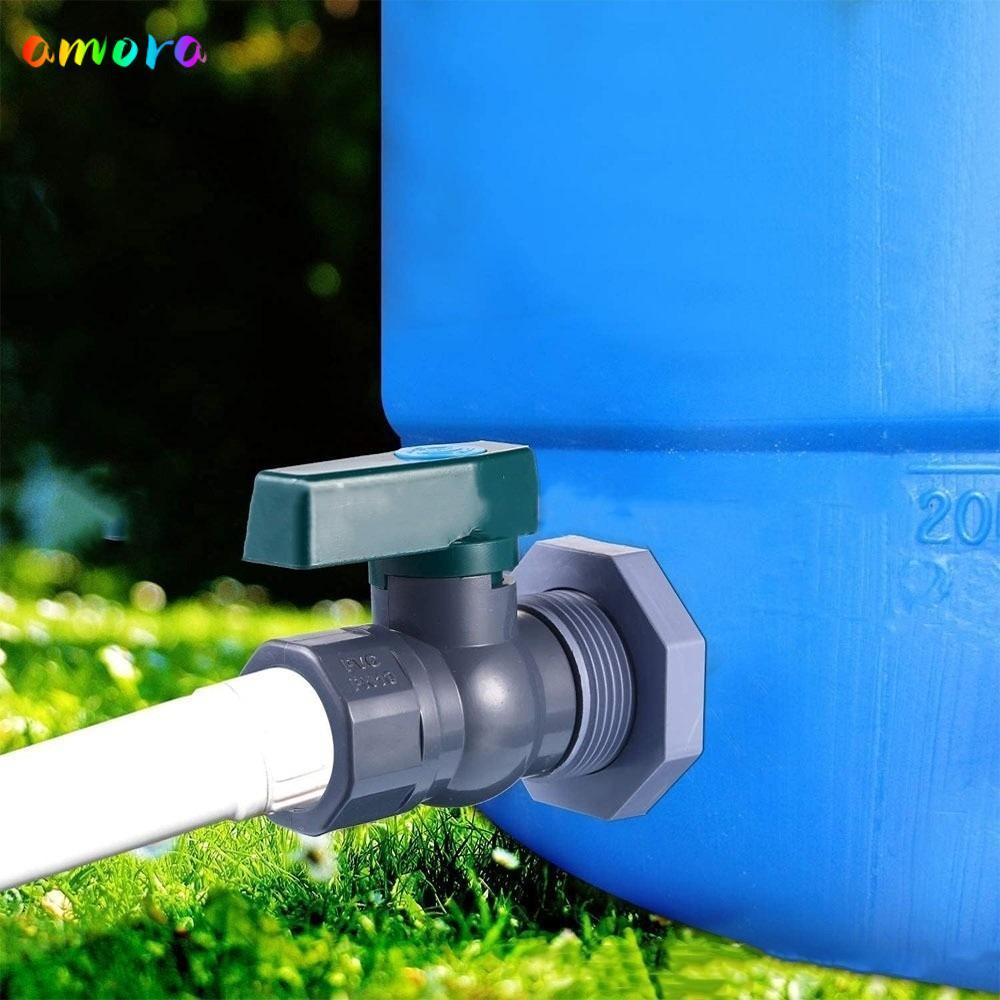AMORA Garden Diverter, Garden Supplies ถังน้ํา Rain Barrel Faucet, ทนทาน PVC 3/4 1 นิ้ว Rain Bucket 