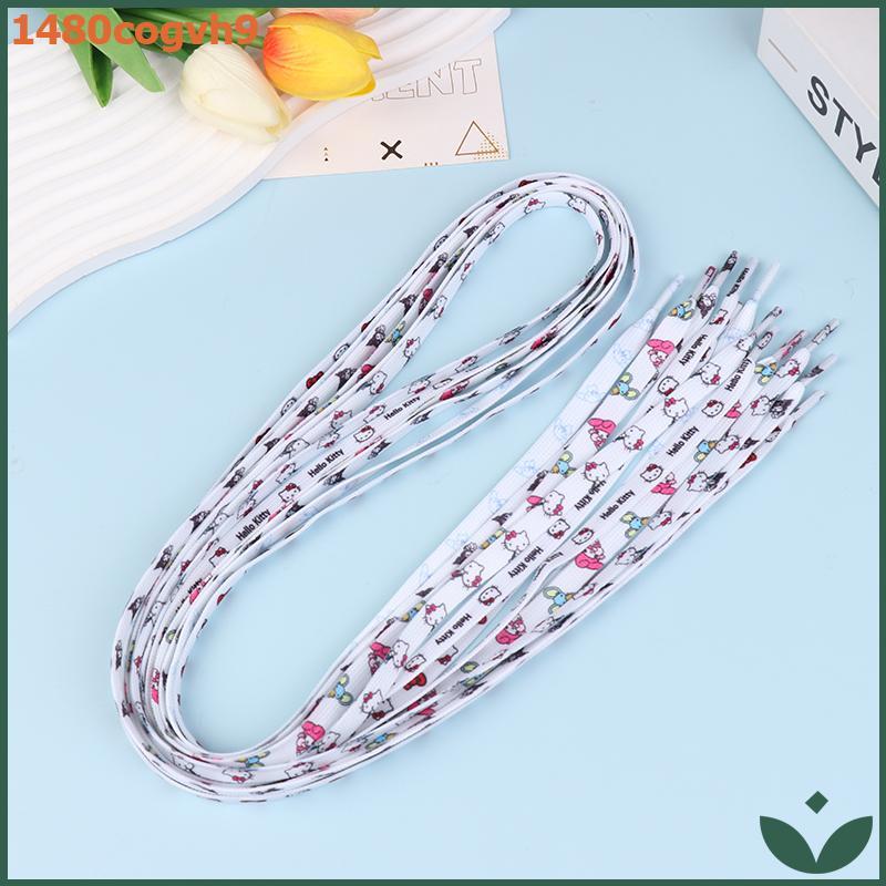 Sanrio เชือกผูกรองเท้า2ชิ้น1480cogvh9ซินนามอน Kuromi Hello Kitty รองเท้าแบน laces 120cm ของขวัญเด็กผ