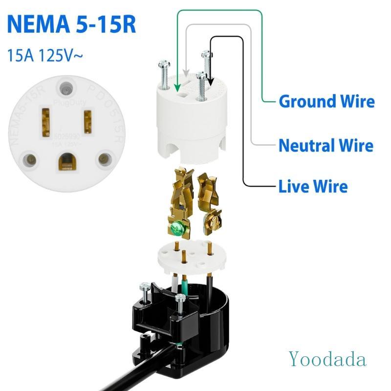 Yoo Rotatable NEMA 5 15R Rotatable Elbow Outlet Heavy Duty สําหรับอุตสาหกรรมเชิงพาณิชย์
