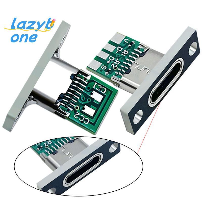 LZ-t] 5 ชิ้น USB 3.1 ประเภท C Soet พร้อมแผ่นยึดสกรู Type-C USB Ja 3.1 Type-C 2Pin 4Pin หญิงเชื่อมต่อ Ja พอร์ตชาร์จ [ใหม่]
