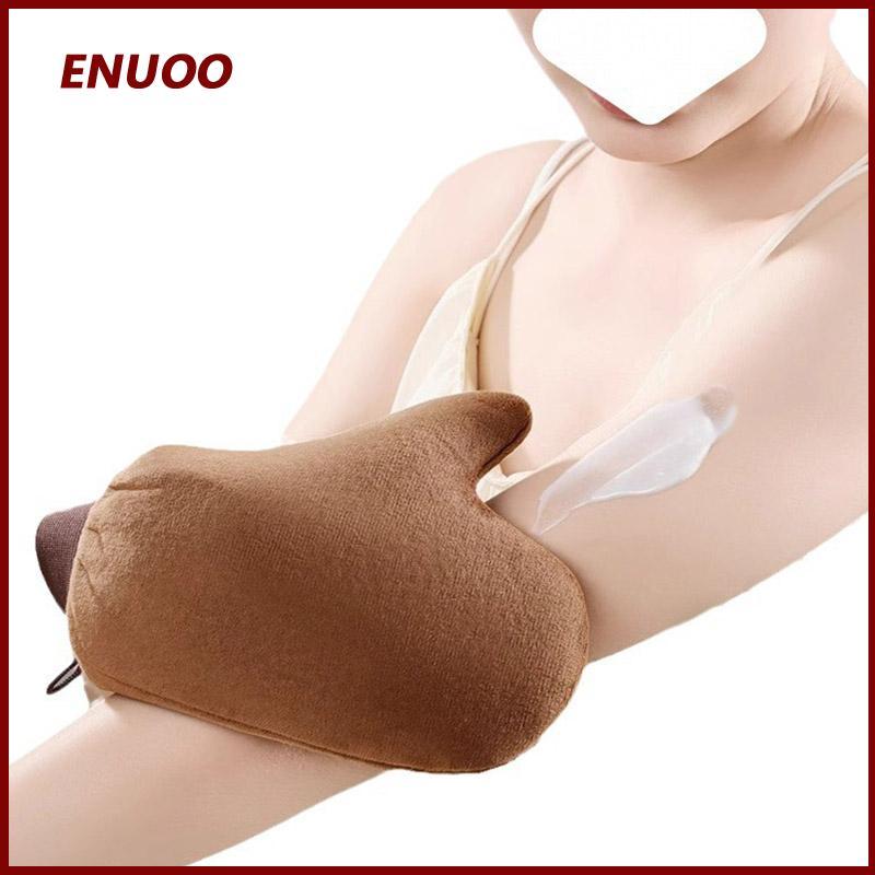ENUOO Reusable Body Self Tan ถุงมือ Applicator Tanning ถุงมือครีมโลชั่นมูสถุงมือทําความสะอาดร่างกาย Self Tanner ถุงมือนิ้ว ราคา ถูกที่สุด ดีลบีเคเค แกลเลอรีภาพที่ 4