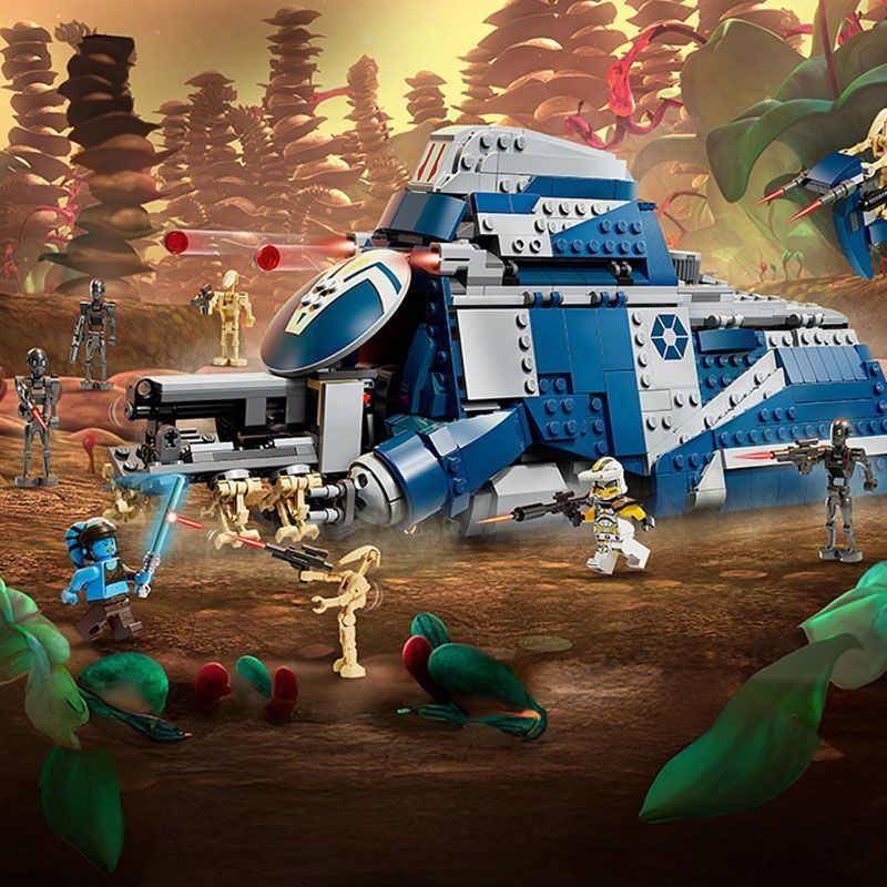 เข้ากันได้กับ Lego Star Wars 75435 Battle of Feilucia Split Forces เรือการขนส่งประกอบของเล่นบล็อกตัว