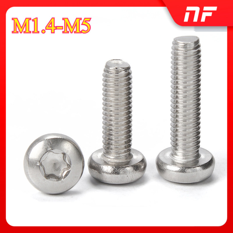 สกรูหัวกลม รูทอร์กซ์ สแตนเลส 304./Round Head Torx Screw, 304 Stainless Steel.M1.4M1.6M2M2.5M3M4M5 * 