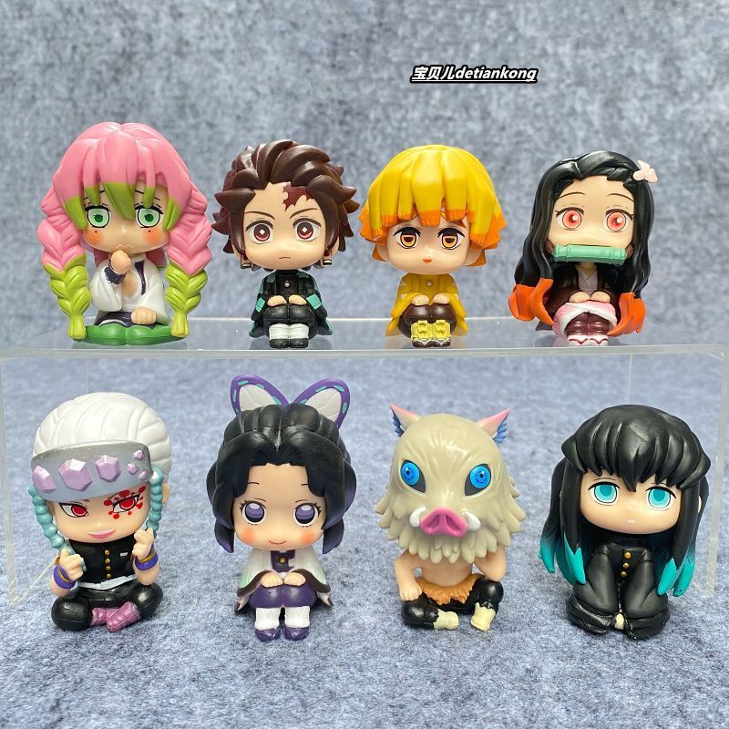 【Fast shipping】Demon Slayer: Q-Version Sitting Pose Collection Figure Nezuko, Zenitsu, Tanjiro, Inos