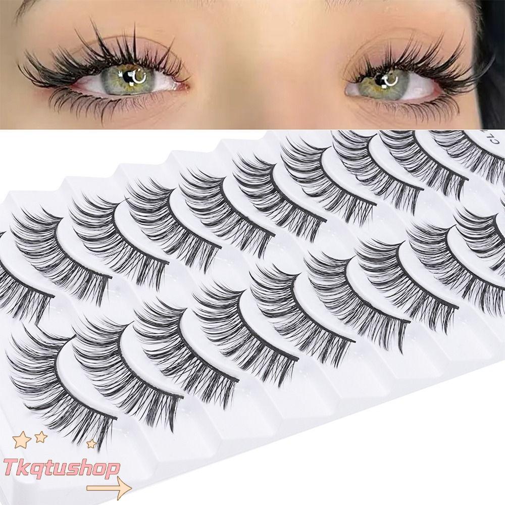 IMIHAN1 10 คู่ขนตาปลอม, Full Strip Handmade Faux Mink Lash, แฟชั่นผู้หญิง Cruelty-free Natrual Long Eye เครื่องมือแต่งหน้า Eye Lash Extension