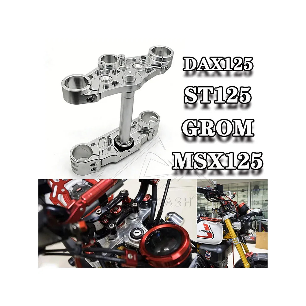 รถจักรยานยนต์พวงมาลัยคอลัมน์ประกอบ CNC Triple Tree Clamp Stem Riser Adaptor สําหรับ DAX125 ST125 GRO