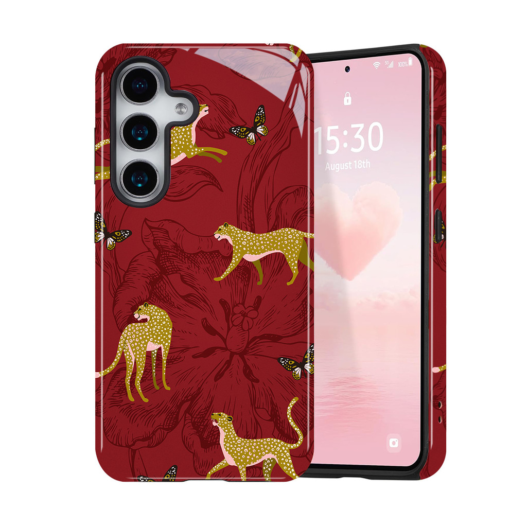 SAMSUNG หรูหรารูปแบบเสือดาวเคสโทรศัพท์สําหรับSamsung S26 S23 S24 S25 Plus Ultra A16 A26 A36 A56 5G Double-Layerปกหลัง