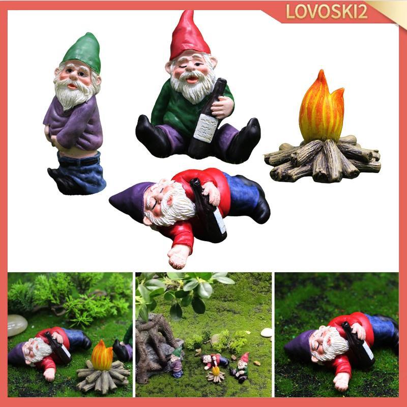 [Lovoski2] เรซิ่น Naughty Garden Gnome รูปปั้นคริสต์มาสเรซิ่น Gnome แต่งตัว