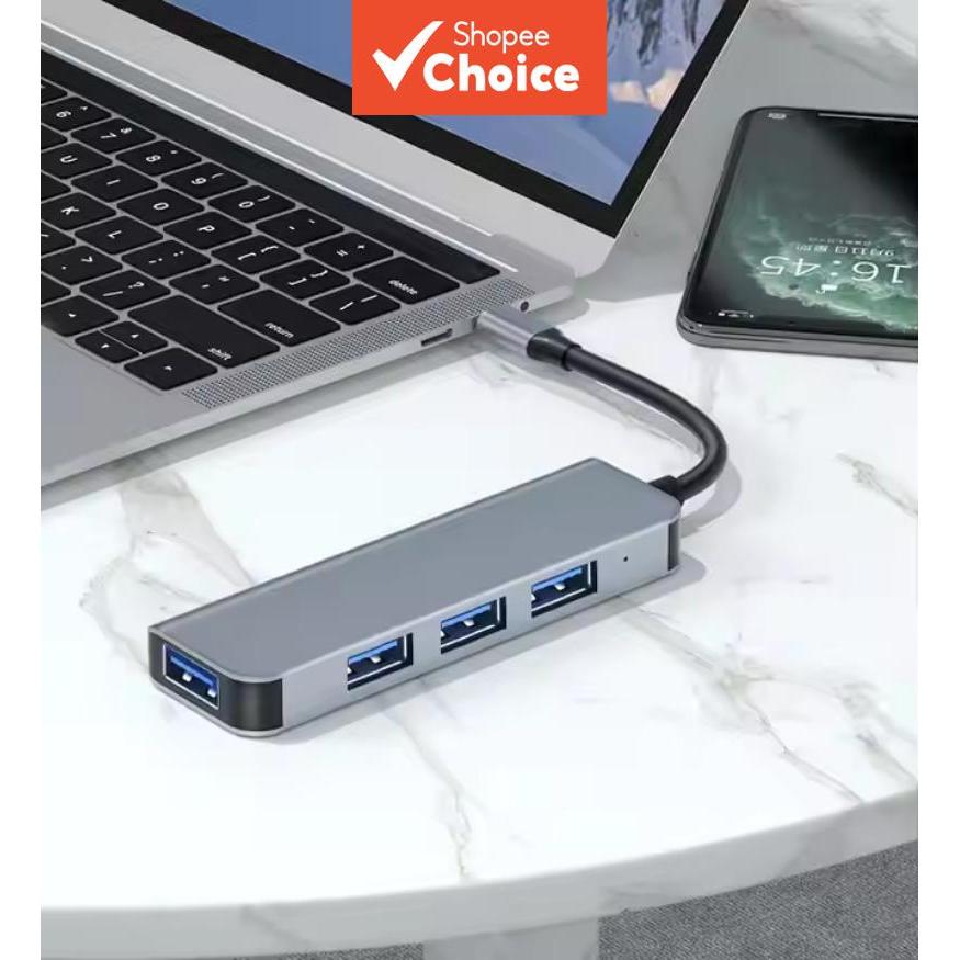 Usb 2.0 3.0 Usb C Multi-port 4 in 1 Hub สําหรับ iPhone แล็ปท็อปแท็บเล็ต 4 พอร์ต Usb C Hub อะแดปเตอร์