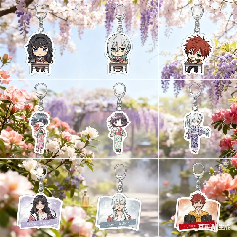 พวงกุญแจอนิเมะ ดอกไม้หอม Blooms พร้อม Dignity Kaoru Hana wa Rin ถึง Saku Mica อะคริลิค 6 ซม.คู่ตกแต่
