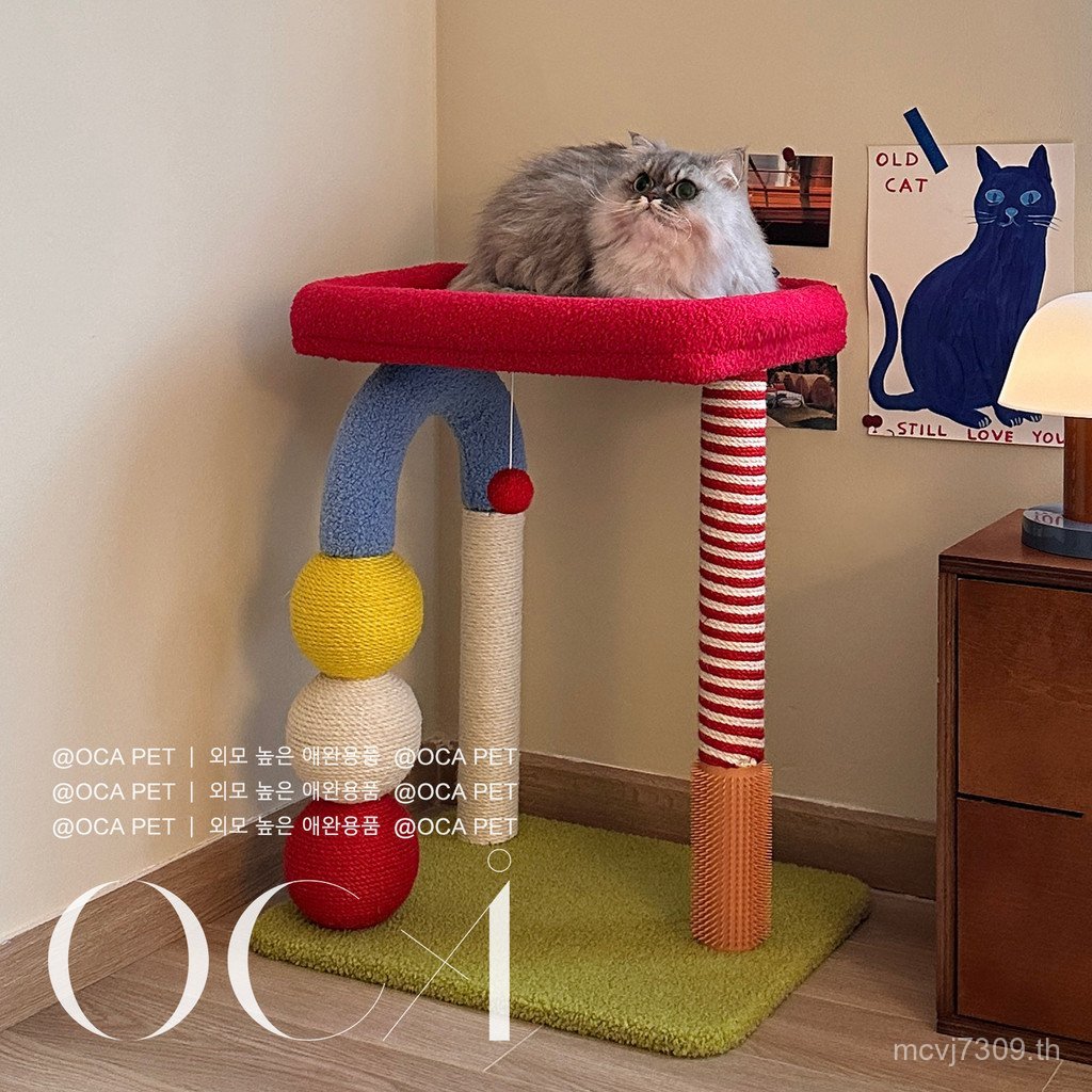 คอลัมน์ปีนเขาแบบบูรณาการoca Sisal Cat ชั้นวางแมวกระโดดแพลตฟอร์มแมว u Cat Cat ประเภทไม่ของเล่น Cat Oc