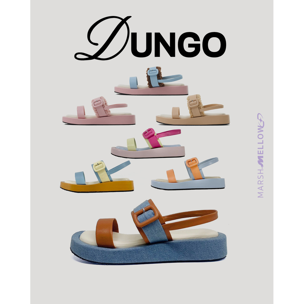 Dungo - Marshmellow Buckle Strap Sandals with 1.5 Inch Heel Reinforcement