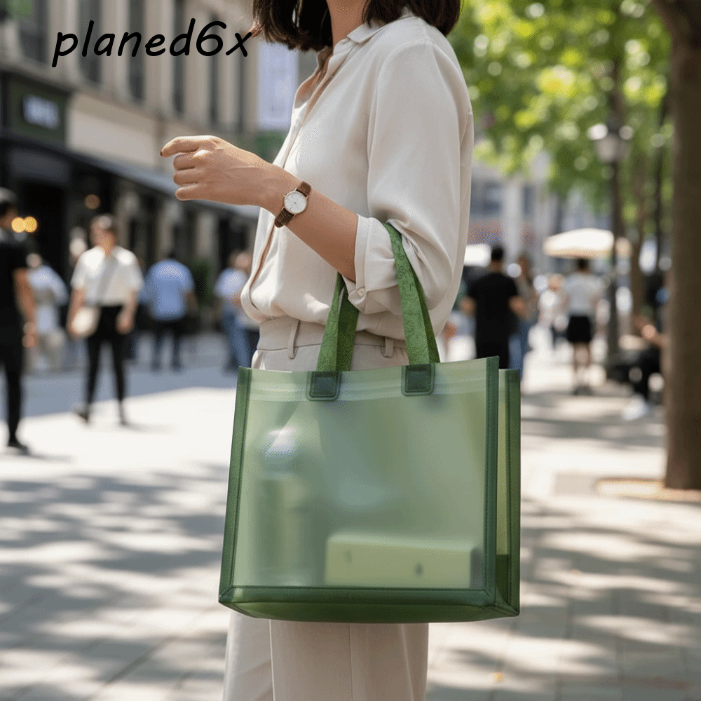 PLANED Water-Sprinkle Festival PVC Tote, หนาทนทานโปร่งใสกระเป๋าถือ, แจกกิจกรรมพลาสติกกันน้ํา PVC กระ