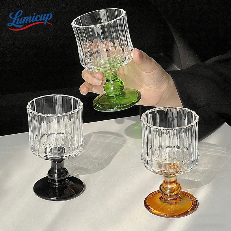 แก้วกระจก180ml ลายสลักวินเทจหลายสี | แก้วดื่มชาเย็น น้ำผลไม้ สไตล์อินสตา เหมาะงานปาร์ตี้ ช่วงบ่ายชิล