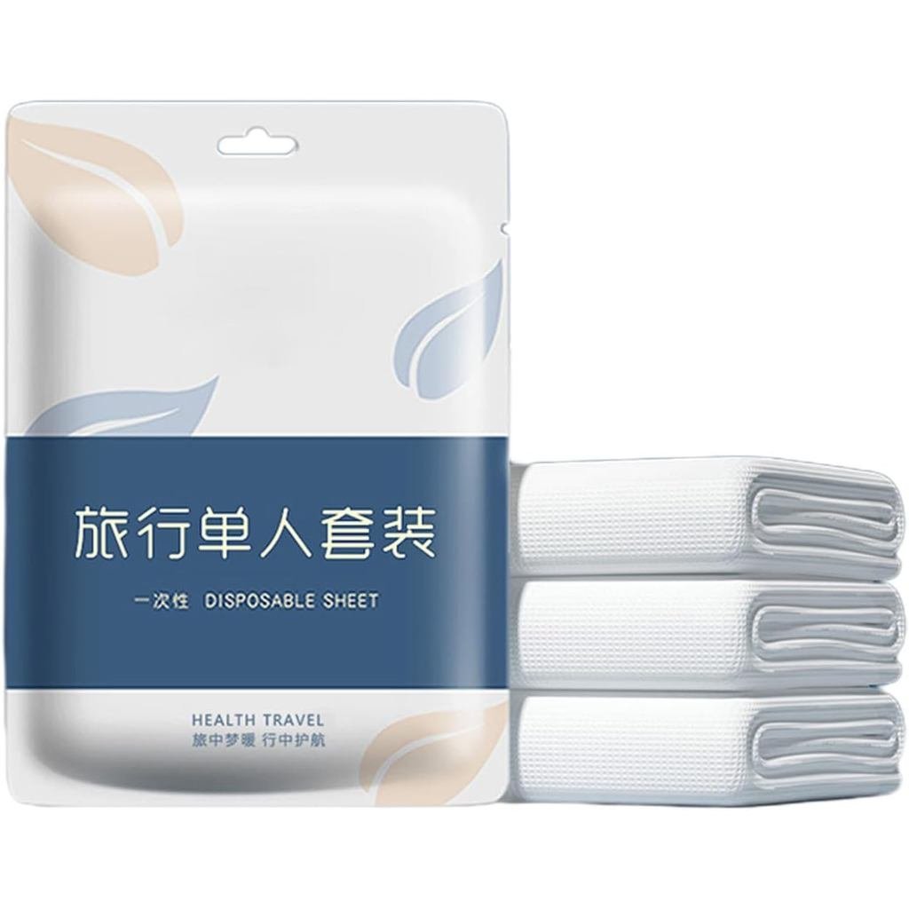 Disposable Sheets for Travel, Twin Size Disposable Bed Sheets for Travel, Disposable Pillow Case Cov