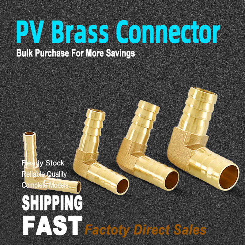 90° ข้อศอกทองเหลืองท่อ Barb FITTING อะแดปเตอร์การใช้สําหรับท่อ ID 6 8 10 12 14 16 19 มม. FITTING