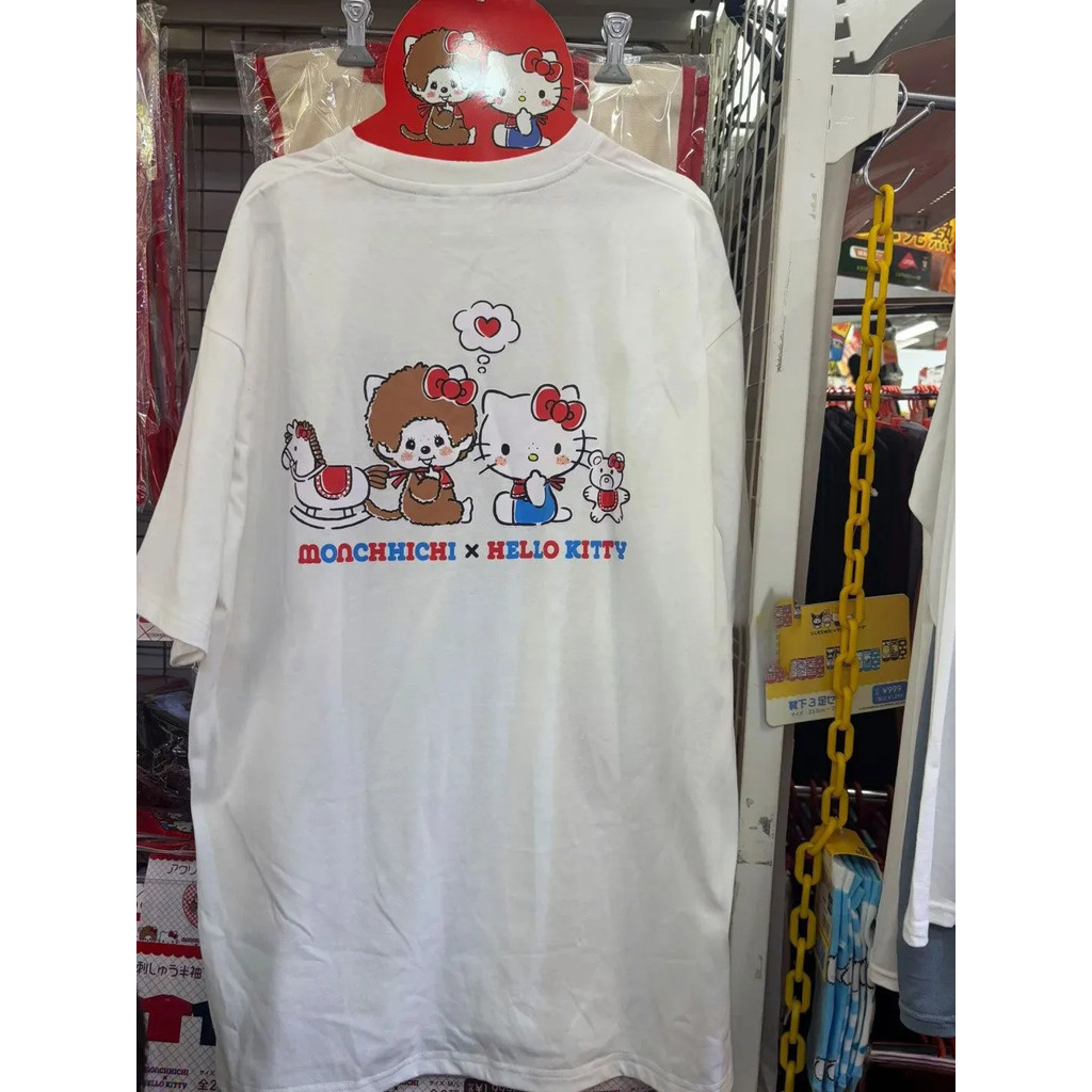 เสื้อยืดพิมพ์ลาย Monkey Kitty ผ้าฝ้ายแท้ แขนสั้น สไตล์ญี่ปุ่น เหมาะสำหรับทั้งชายและหญิง