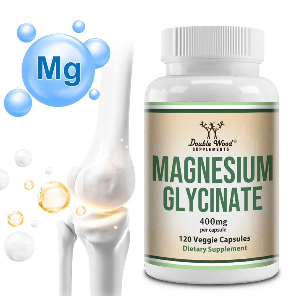 Double Wood Magnesium Glycinate 400mg 120 แคปซูล - แมกนีเซียม ไกลซิเนต ช่วยผ่อนคลาย บำรุงระบบประสาทและกล้ามเนื้อ