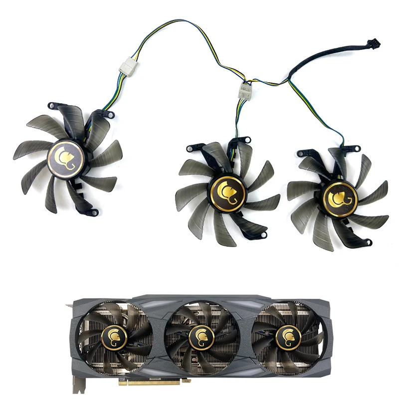 ใหม่ พัดลมระบายความร้อน 87MM 4PIN T129215SU RTX3070 3080 3090 TI GPU พัดลมสําหรับ Manli RTX3080 3090