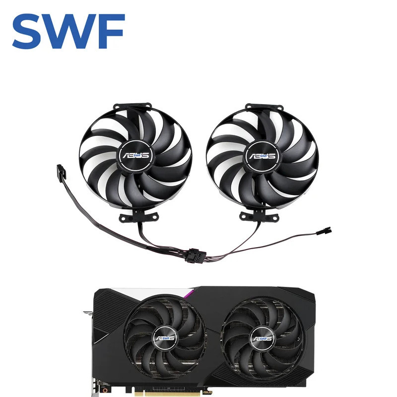 95มม. ที129215SU พัดลมระบายความร้อนสําหรับ ASUS Dual GeForce RTX 3060 3070 Ti V2 OC Edition 8GB พัดล