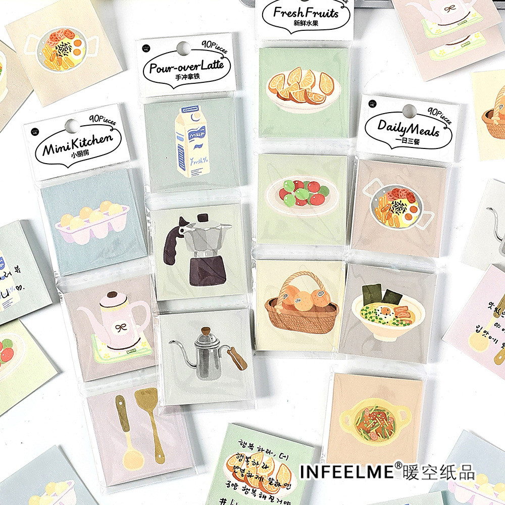90 ชิ้นนมผลไม้อาหารค่ําบันทึกบันทึกการเขียนแผ่นสมุดภาพตกแต่งความงามตกแต่งกระดาษสําหรับ Scrapbooking Journal DIY ศิลปะหัตถกรรม