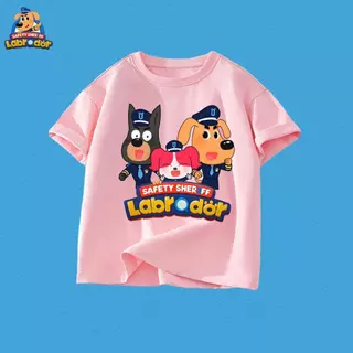 [COD]XK2 พร้อมส่ง เสื้อยืดเด็ก นายอำเภอลาบราดอร์ Sheriff Labrador Kid‘T-shirt พิมพ์ลาย แขนสั้นท็อปส์+New เสื้อผ้าเด็ก
