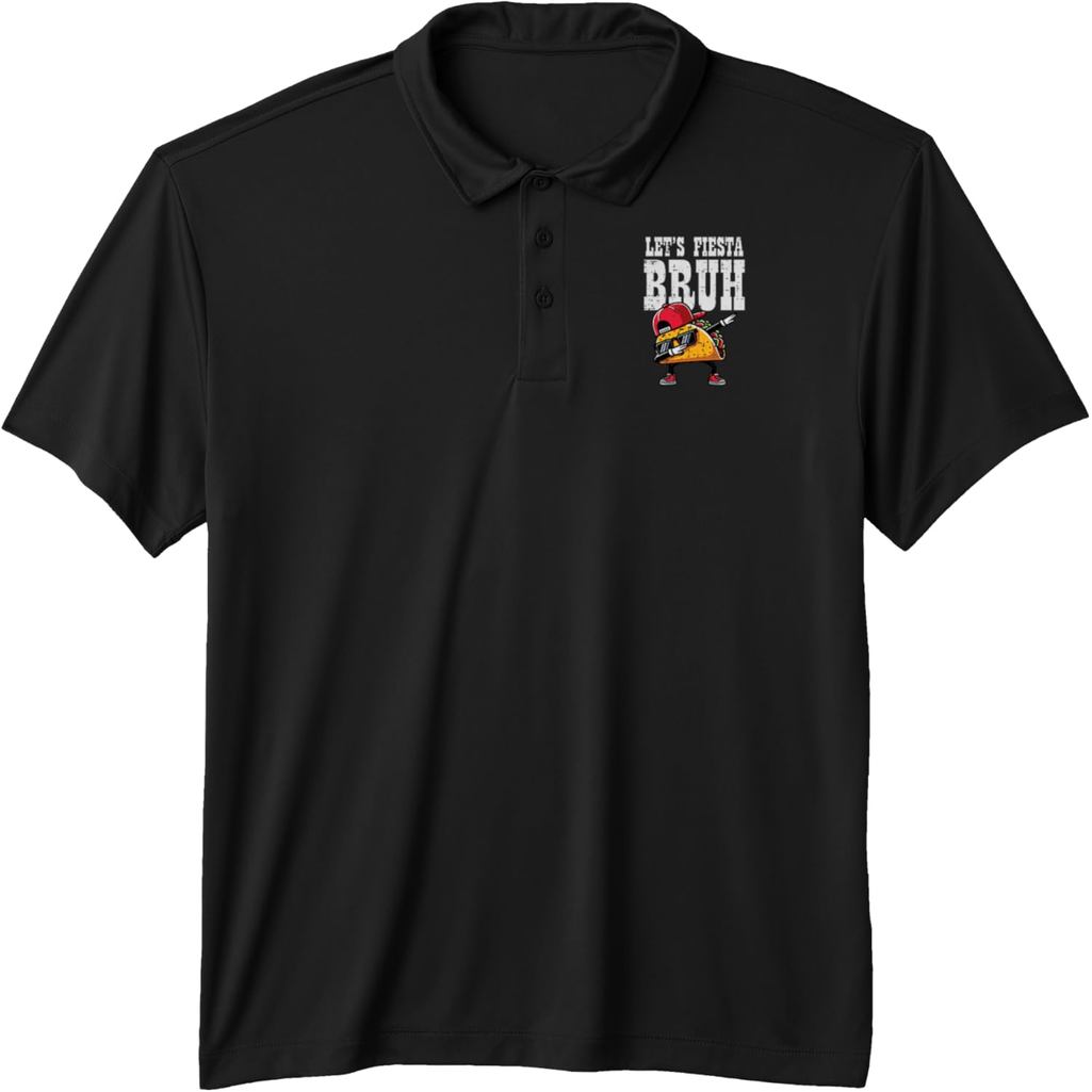 เสื้อโปโล Lets Fiesta Bruh Taco Dab Mexican Food Meme สำหรับเด็กผู้ชายและเยาวชน