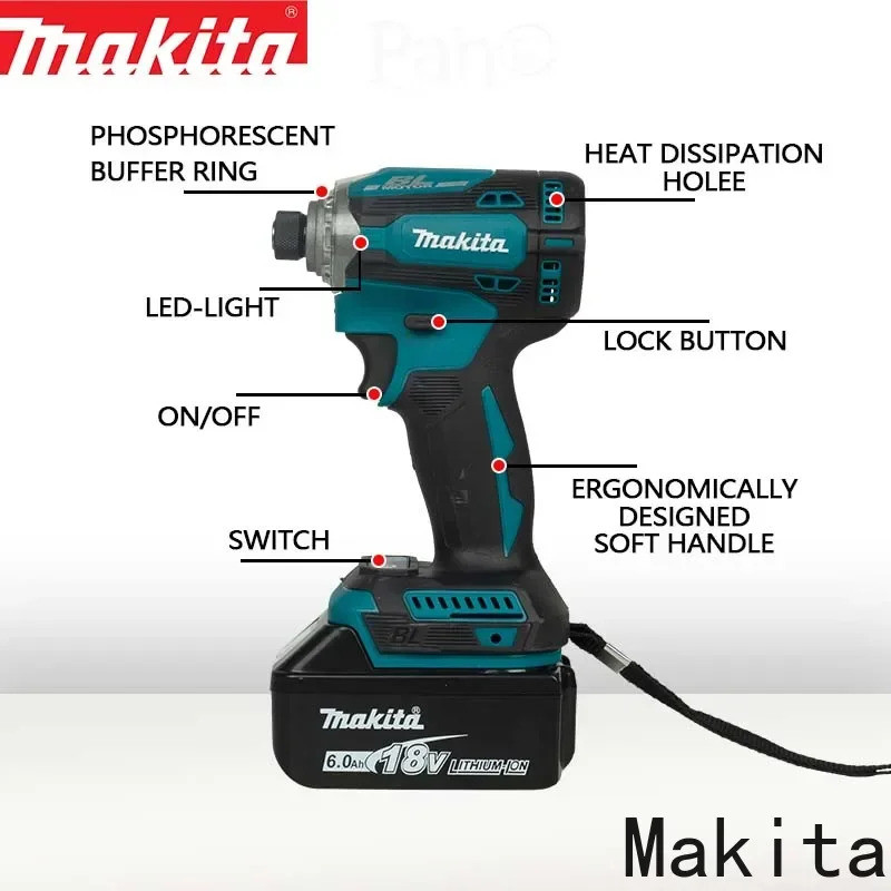 MAKITA ไดร์เวอร์กระแทก DTD171 ชาร์จ 18V high power brushless แบตเตอรี่ลิเธียมแรงบิดสูงไดร์เวอร์ไฟฟ้า