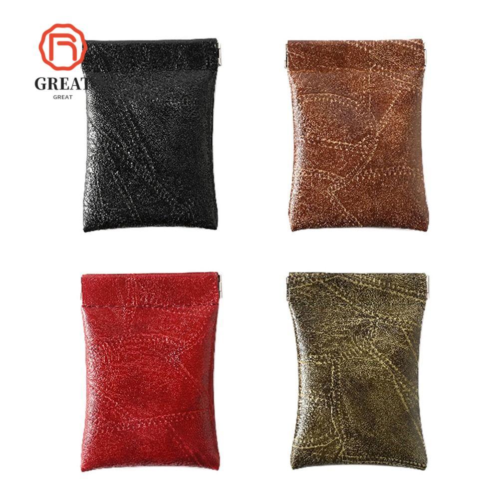 GREAT Coin Purse, Solid PU Leather Wallet Pouch Mini Wallet Pouch