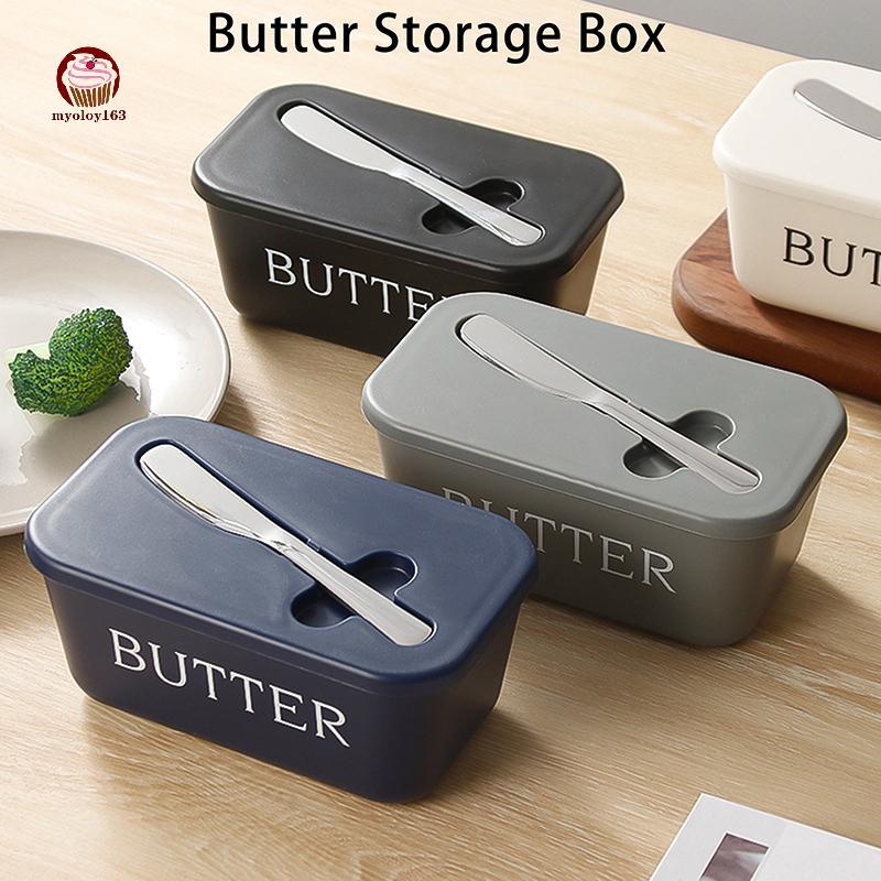 Myoloy Butter Container เกรดอาหาร PP กล่องร้านอาหารปิดผนึกกล่องเก็บชีสจานมีดเครื่องตัดเนย Butter Tableware TH