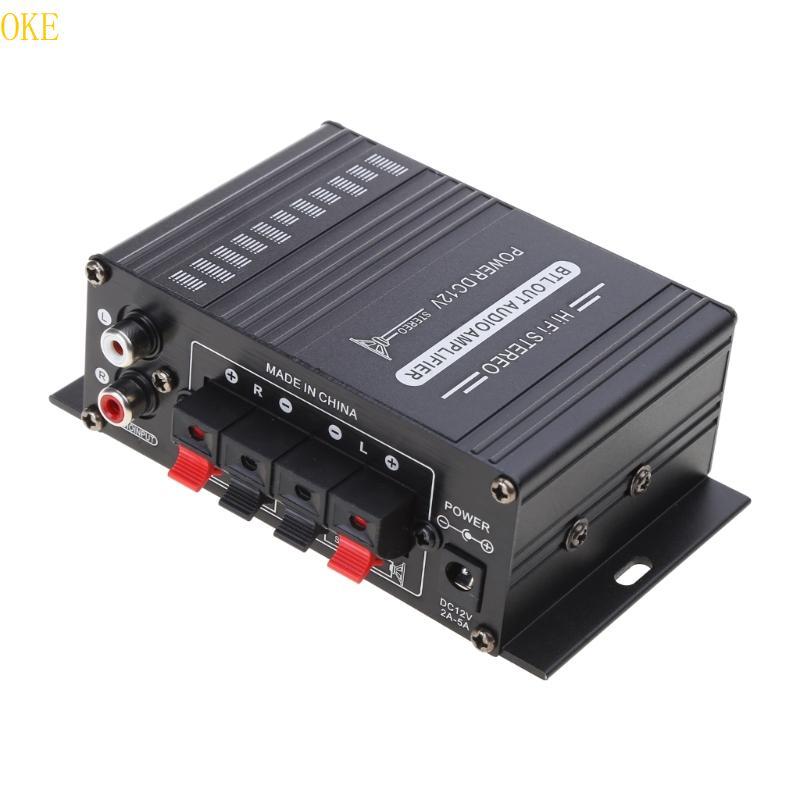 OKE 400W DC12V Dual Channel Mini HIFI AUX Power Amplifier สําหรับ AK 170 พร้อม LED สีฟ้า