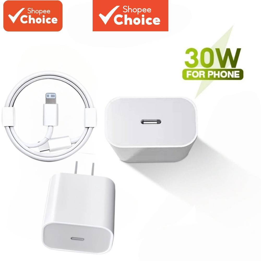 20W 30W PD Quick Charger Adapter พร้อมสายชาร์จเร็วสําหรับ iPhone 14 Pro สําหรับ iPad