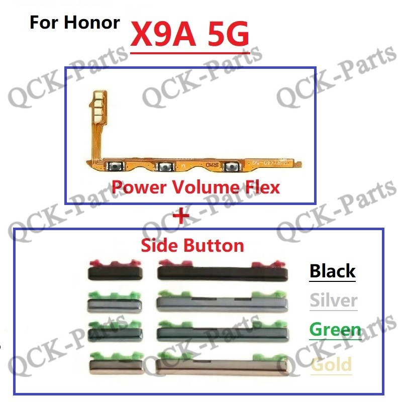 สําหรับ Honor X9A 5G เปิด/ปิดปุ่มสวิทช์ด้านข้าง Volume Up Down ปุ่ม Flex Cable Replacement