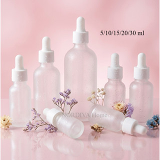 พร้อมส่ง 5/10/15/20/30/50 ml ขวดดรอปเปอร์แก้ว ขาวขุ่น ฝาจุกส…